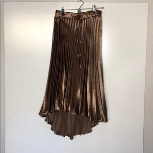 Vicki Bronze Pleated Skirt